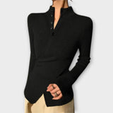 Michiko – Elegantiška megzta marškinė slim fit kirpimo